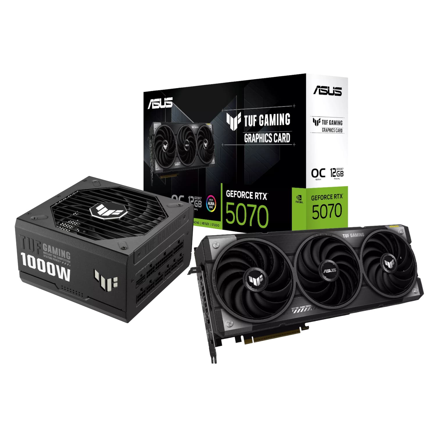 Asus TUF Gaming GeForce RTX 5070 OC Edition and 1000W 80 PLUS Gold Modular Power Supply Bundle — image 1