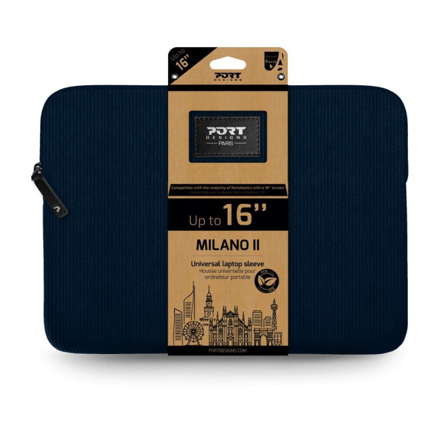 PORT MILANO II ECO laptop sleeve 16" Navy Blue — image 1