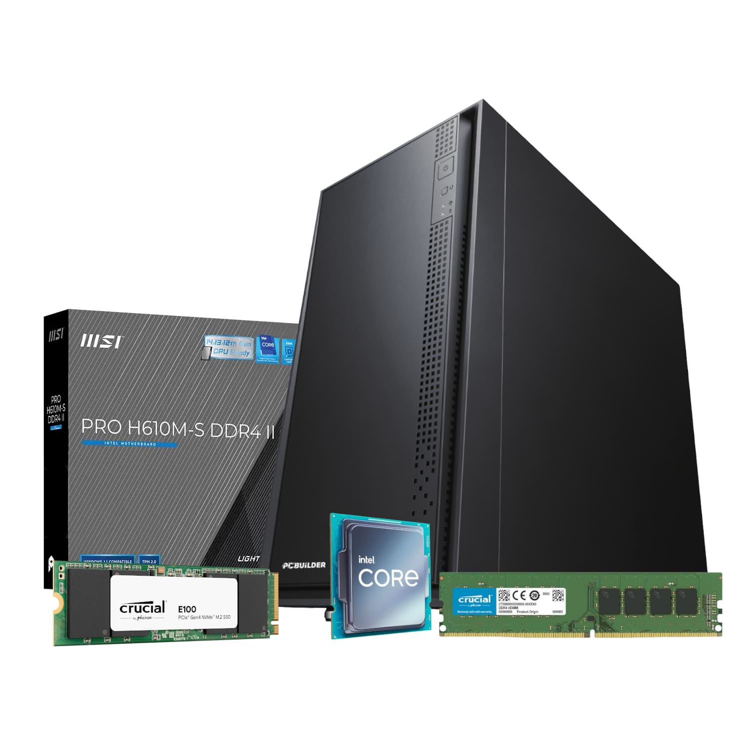 PCBuilder Intel i3-14100 OFFICE Master Windows 11 Desktop PC — image 1
