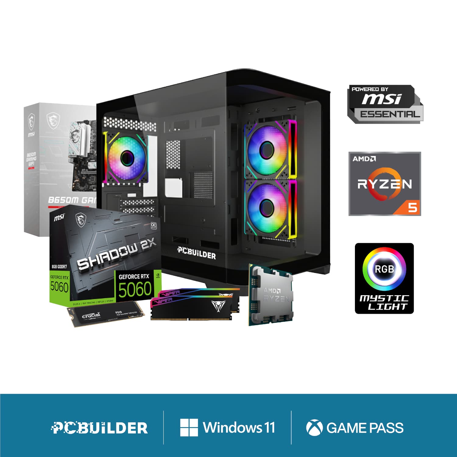 PCBuilder Ryzen 5 7600 SPECIALIST Windows 11 Gaming PC — image 1
