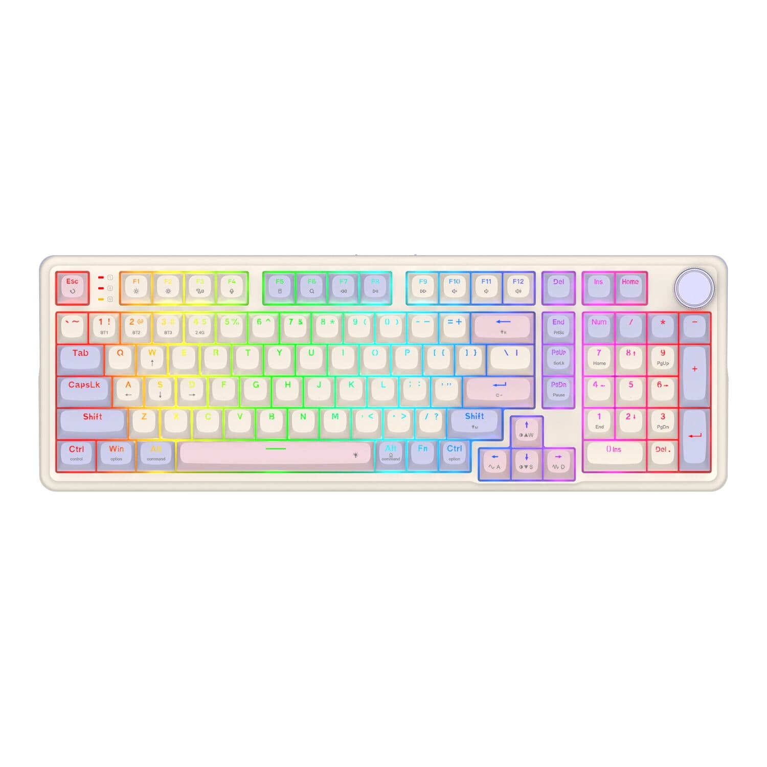 Redragon K768 EISA 100 RGB Wireless Gaming Keyboard - Lilac — image 1